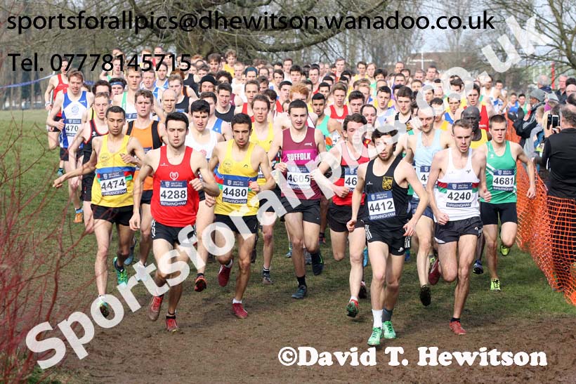 Senior mens 2016 Inter Counties Cross Country Champs. and Cross Challenge Final, Cofton Park, Birmingham. Photo: David T. Hewitson/Sports for All Pics